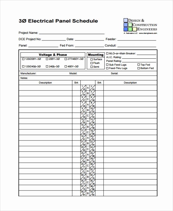 Breaker Box Label Template Fresh 8 Panel Schedule Templates