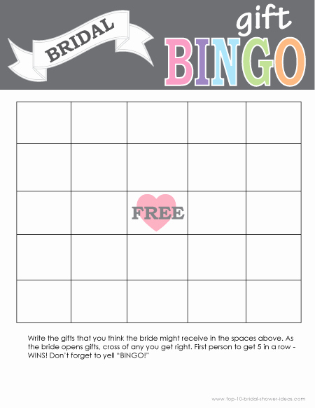 Bridal Bingo Template Beautiful Printable Bridal Shower Gift Bingo Card Print Right From