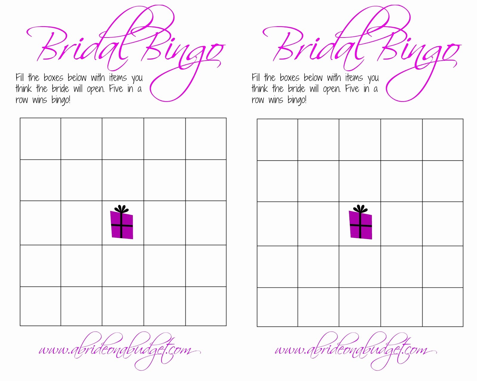 Bridal Bingo Template Inspirational Bridal Bingo and A Free Printable