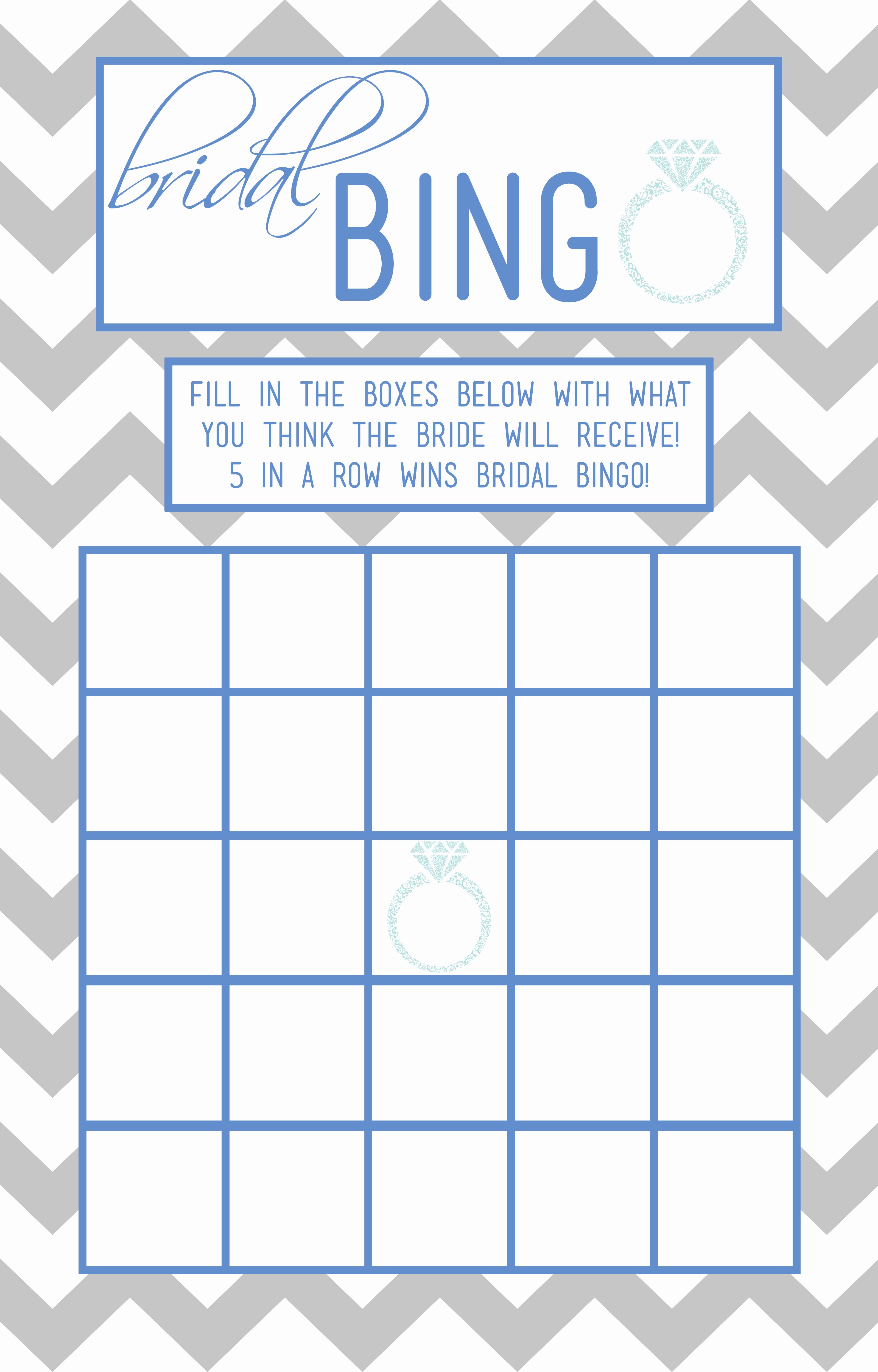 Bridal Bingo Template Inspirational Bridal Bingo Template