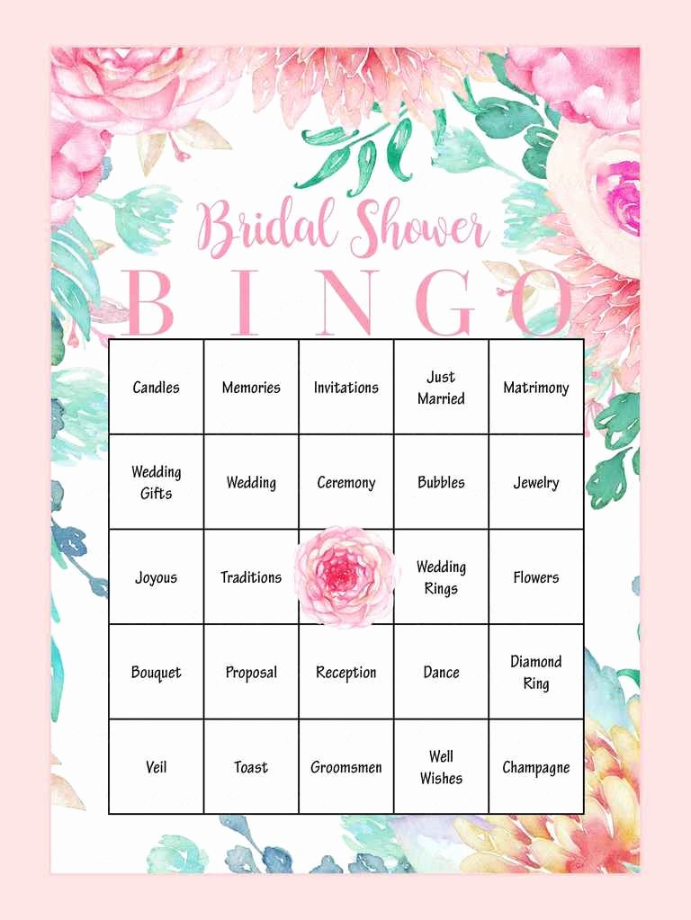 Bridal Bingo Template Lovely 10 Printable Bridal Shower Games to Diy