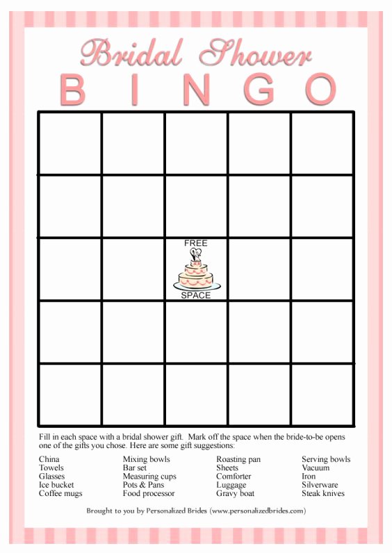 Bridal Bingo Template Luxury 11 Free Printable Bridal Showers Bingo Cards