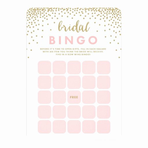 Bridal Bingo Template New Confetti Shower Bridal Bingo Cards