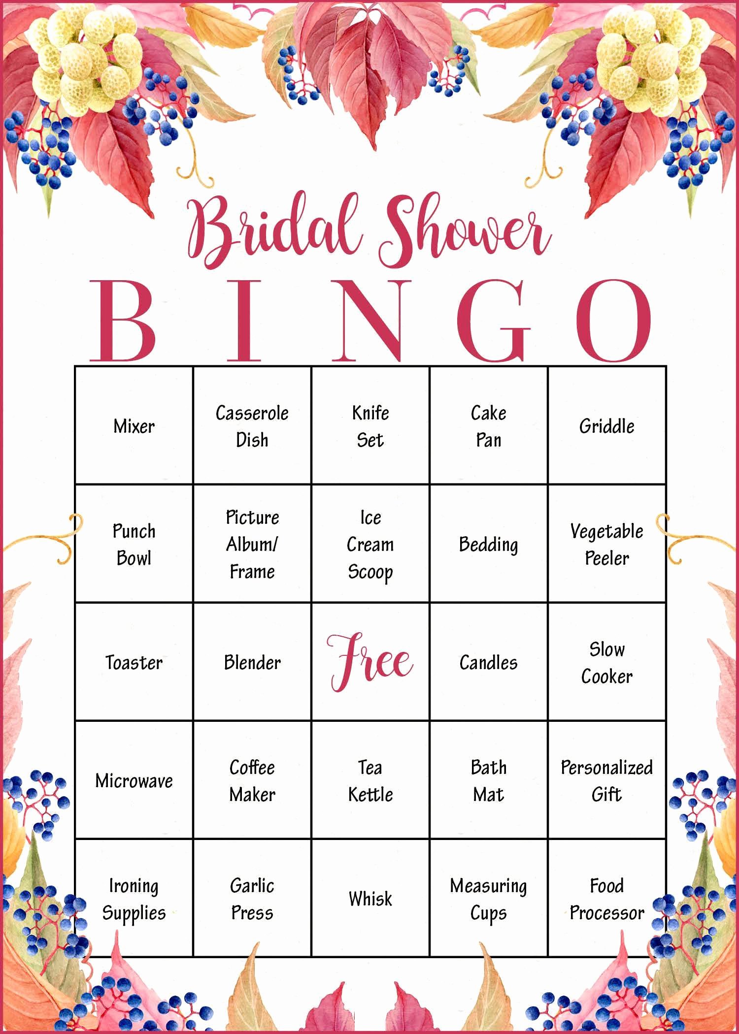 Bridal Bingo Template New Falling In Love Fall Bridal Shower Game Download