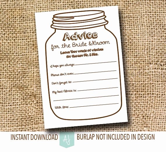 Bridal Shower Advice Cards Beautiful Advice for the Bride to Be Game for the Bridal Shower or