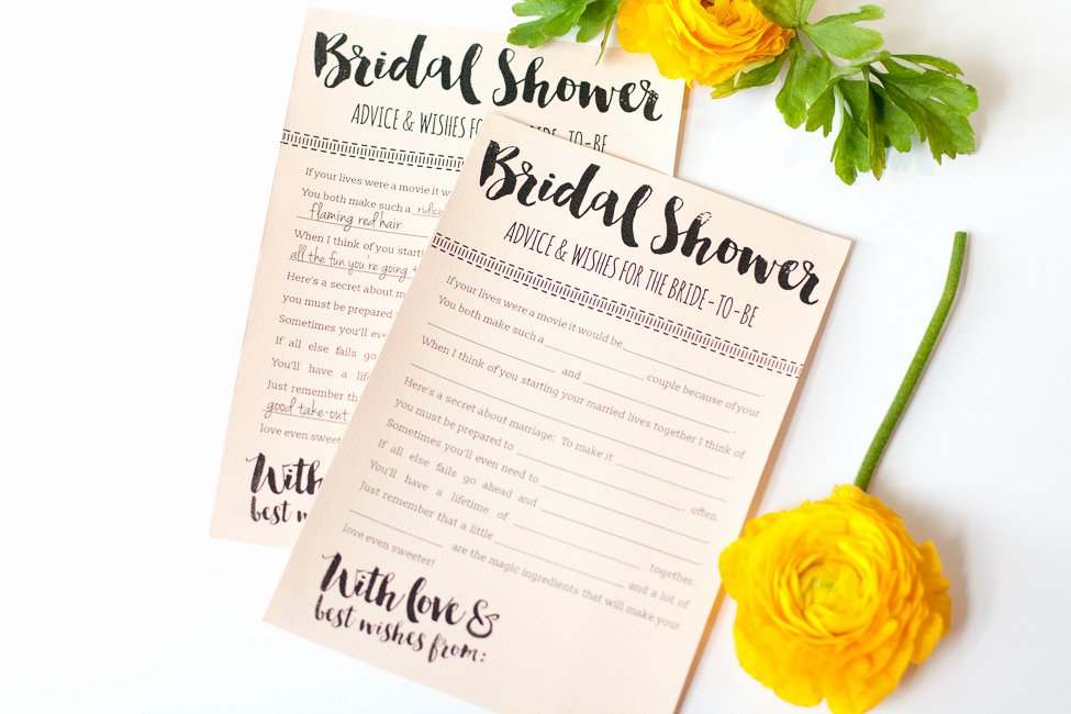 Bridal Shower Advice Cards Elegant Fun Printable Bridal Shower Advice Cards Free Download