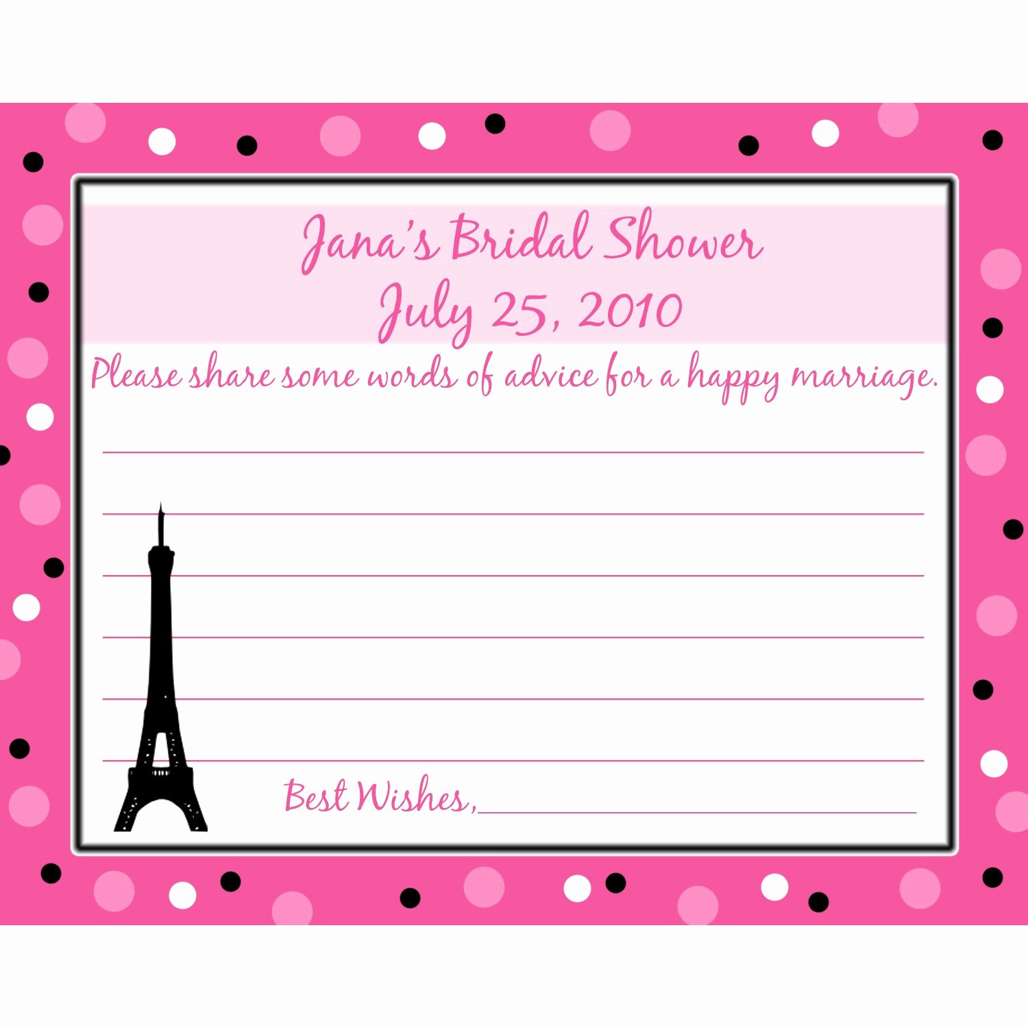 Bridal Shower Advice Cards Fresh 24 Bridal Shower Advice Cards Paris Romance by Partyplace