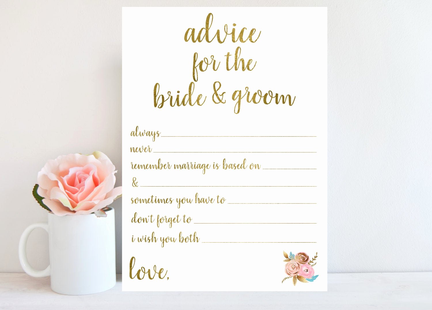 Bridal Shower Advice Cards Inspirational Wedding Advice Card Bridal Shower Games Printable Instant