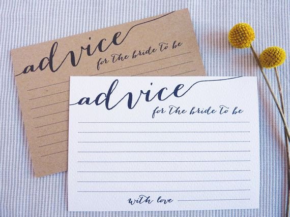 Bridal Shower Advice Cards Lovely Advice Cards Bridal Shower Advice for the Bride to Be