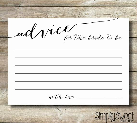 Bridal Shower Advice Cards Luxury Bridal Shower Advice Cards for the Bride by