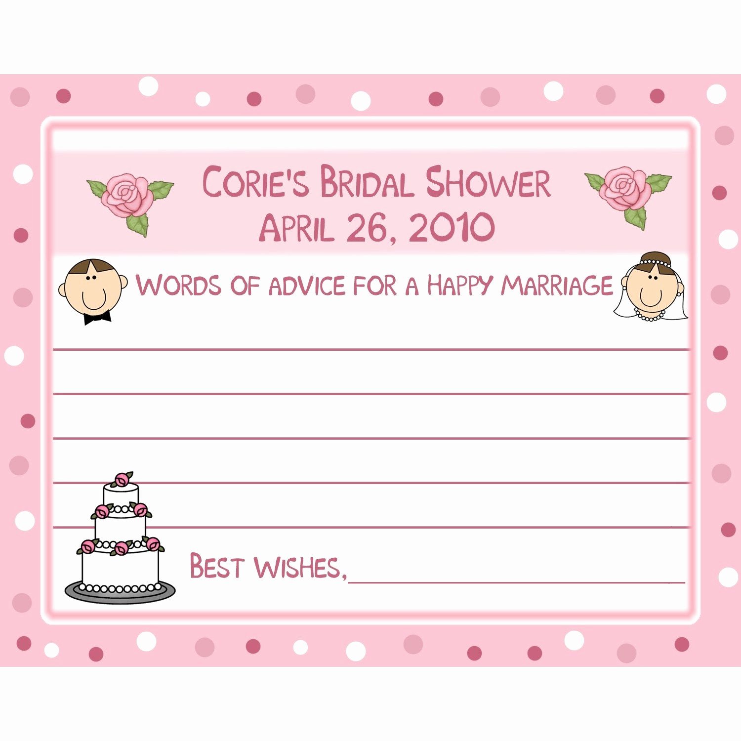 Bridal Shower Advice Cards New 24 Personalized Bridal Shower Advice Cards Bride by Partyplace