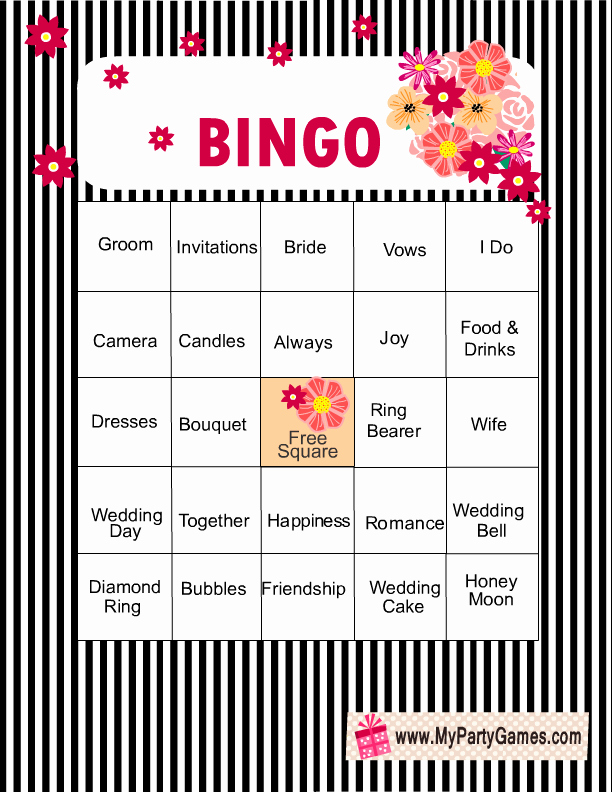 Bridal Shower Bingo Template Awesome Free Printable Bridal Shower Bingo Game Cards