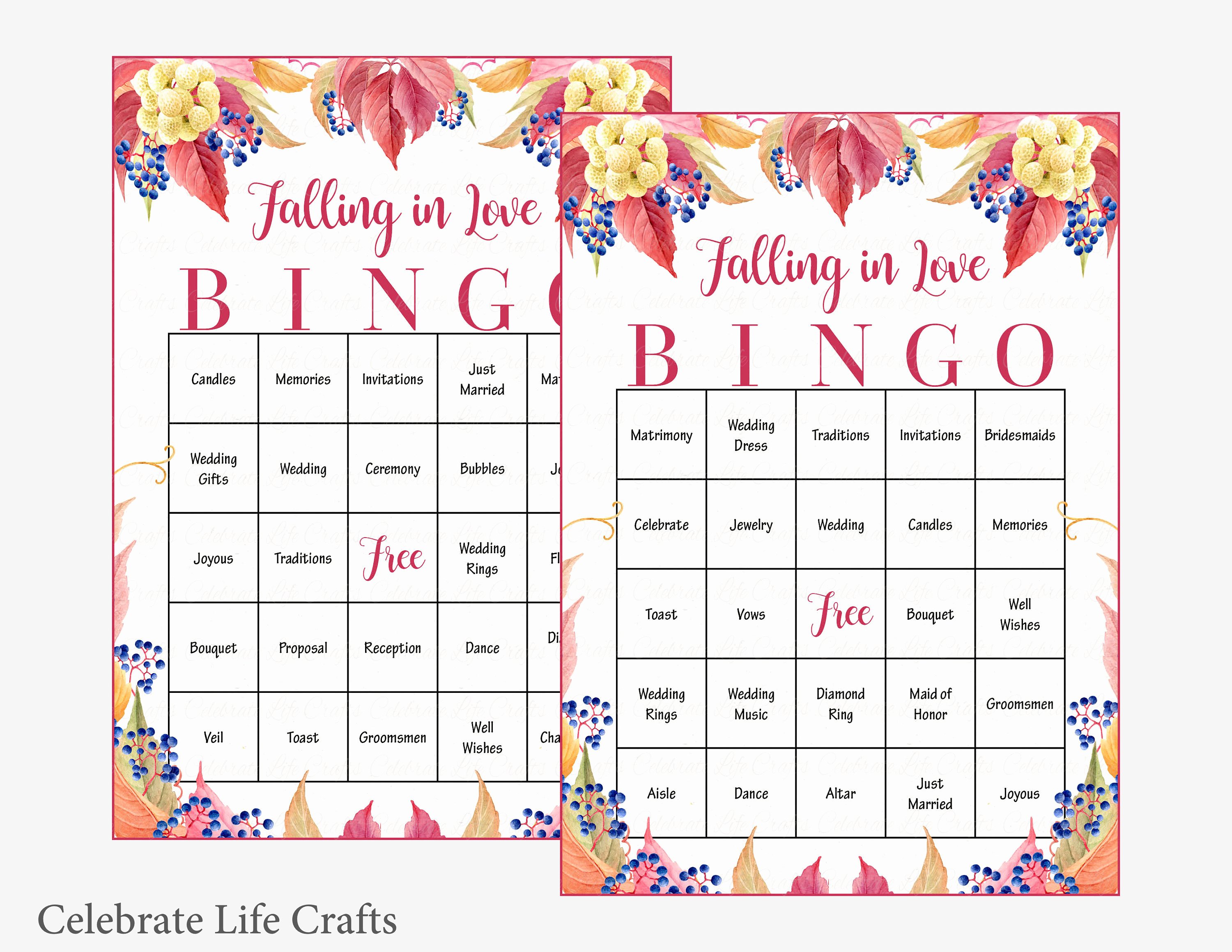 Bridal Shower Bingo Template Best Of 100 Falling In Love Wedding Bingo Cards Fall Bridal Shower