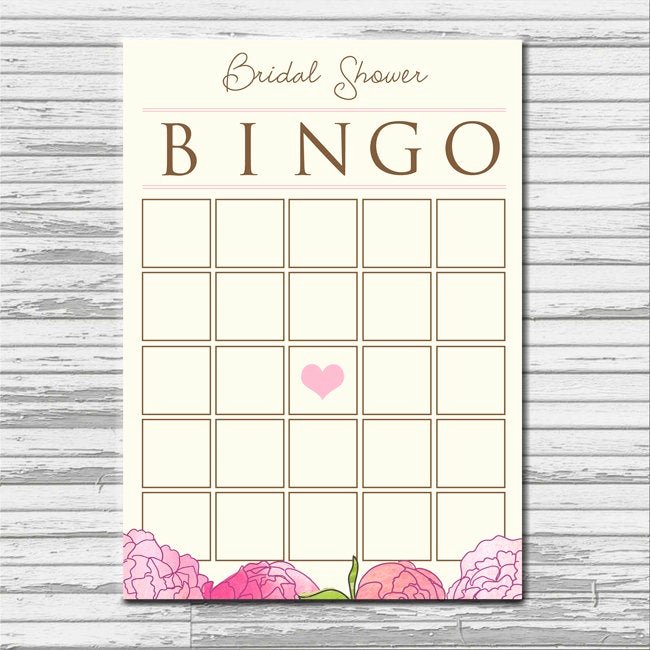 Bridal Shower Bingo Template Free Elegant Bridal Shower Bingo Card Instant Printable Blank