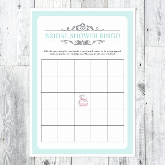 Bridal Shower Bingo Template Free Elegant Items Similar to Bridal Shower Bingo Printable Card On Etsy