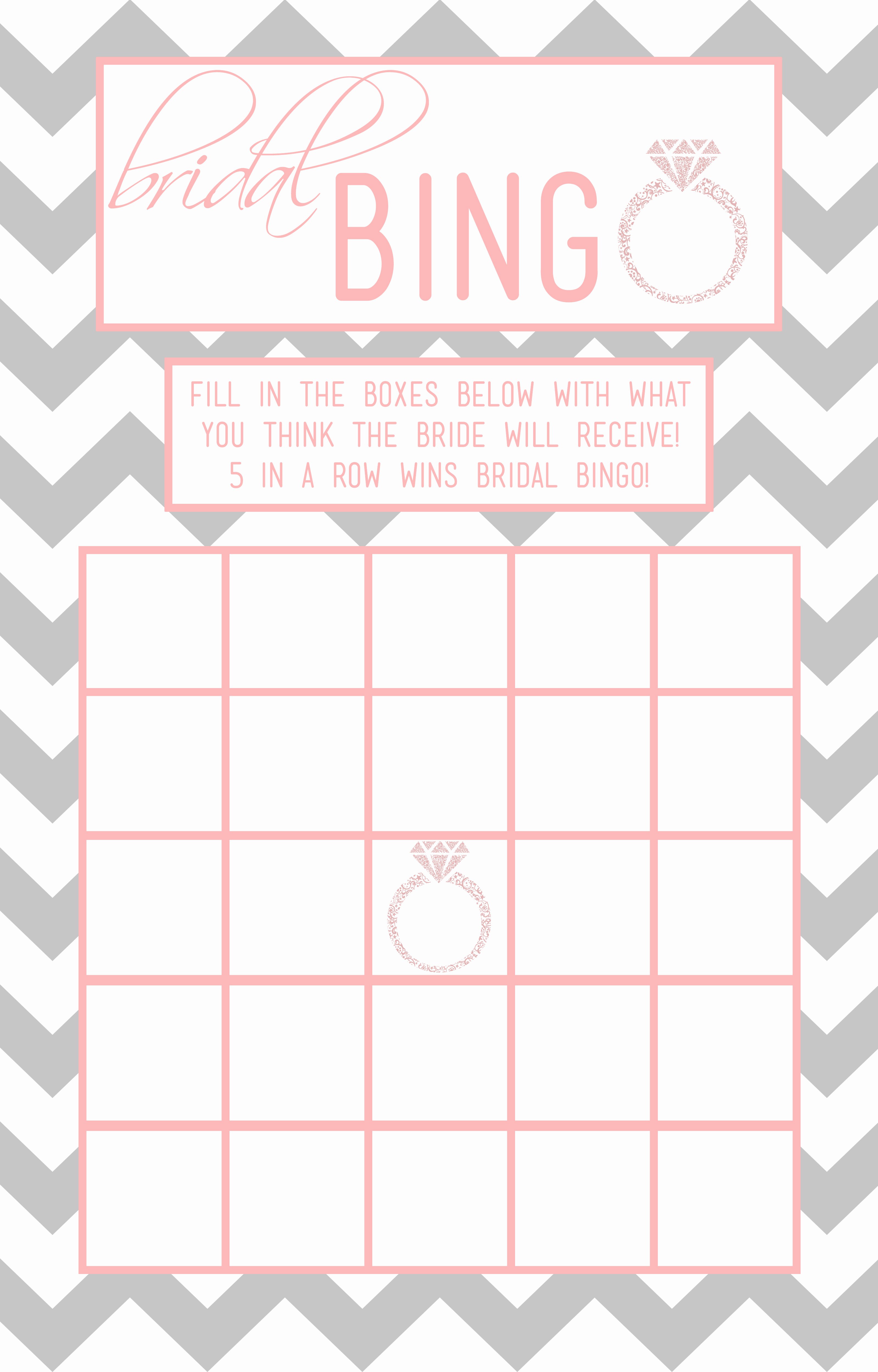 Bridal Shower Bingo Template Free Fresh Bridal Bingo Template