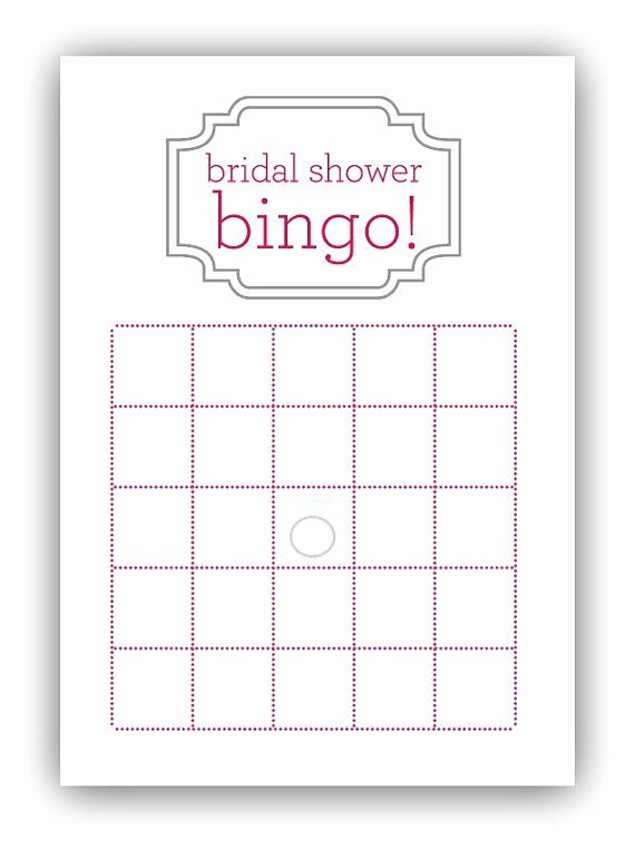 Bridal Shower Bingo Template Free Fresh Bridal Shower Bingo Card Template