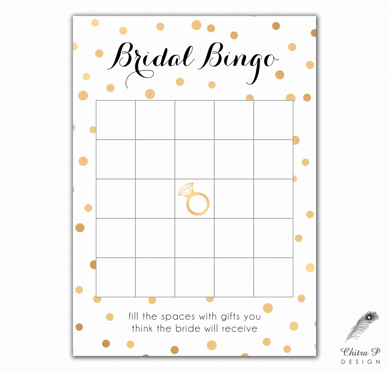 Bridal Shower Bingo Template Free Inspirational Black &amp; Gold Bridal Shower Bingo Cards Printed or Printable