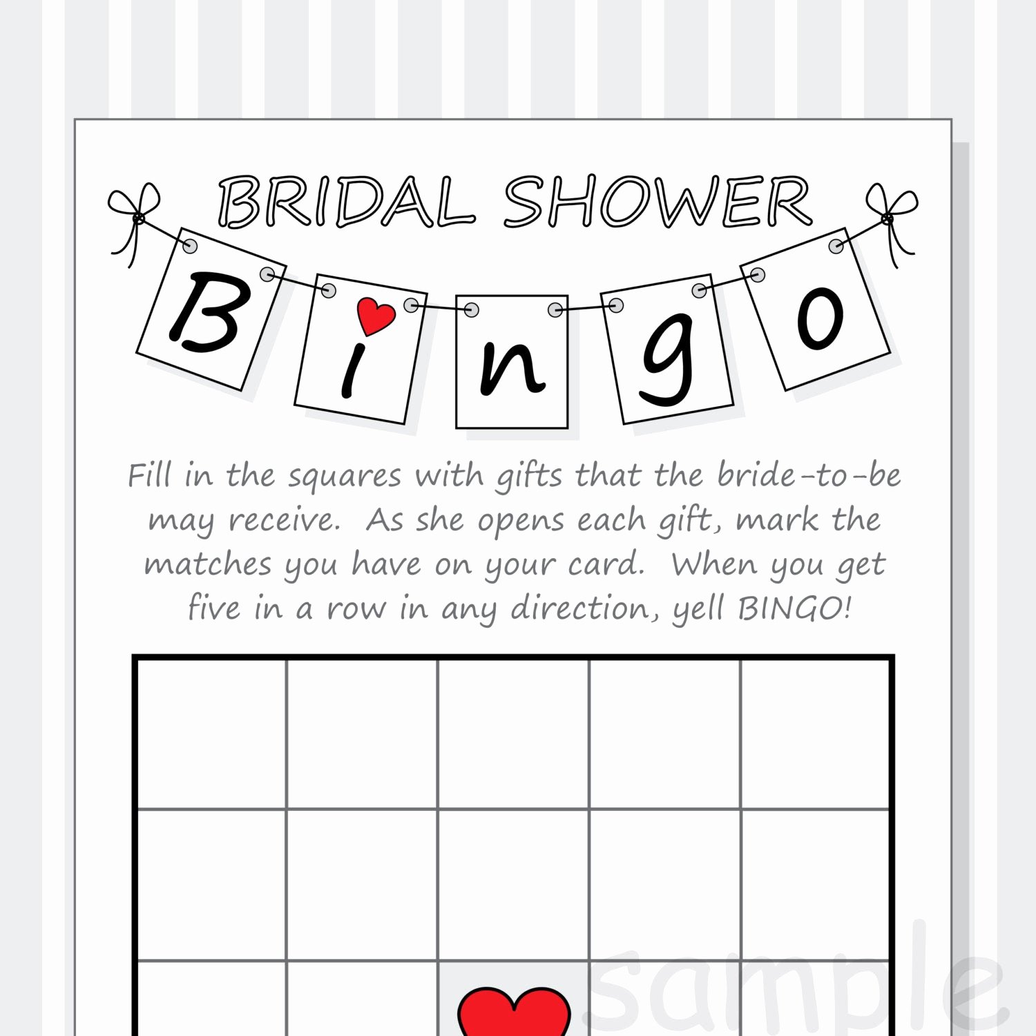 Bridal Shower Bingo Template Free Lovely Diy Bridal Shower Bingo Printable Cards Pennant Design Red