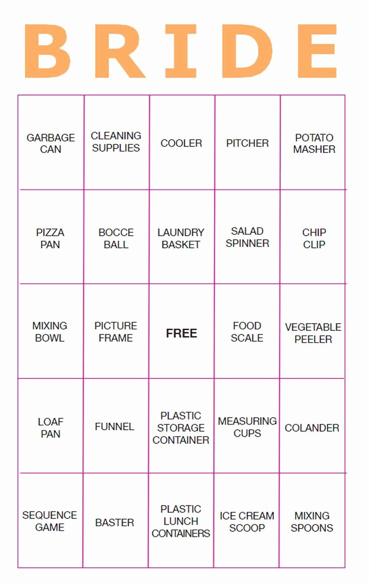 Bridal Shower Bingo Template Free Luxury Best 25 Bridal Bingo Ideas On Pinterest