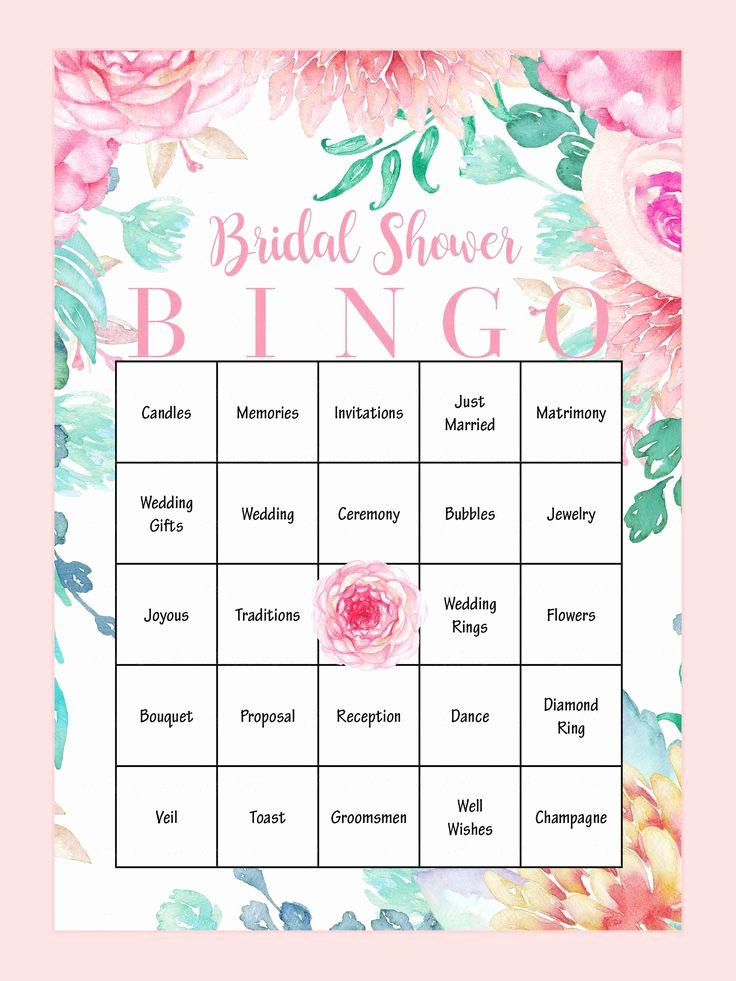 Bridal Shower Bingo Template Fresh 25 Cute Bridal Shower Bingo Ideas On Pinterest