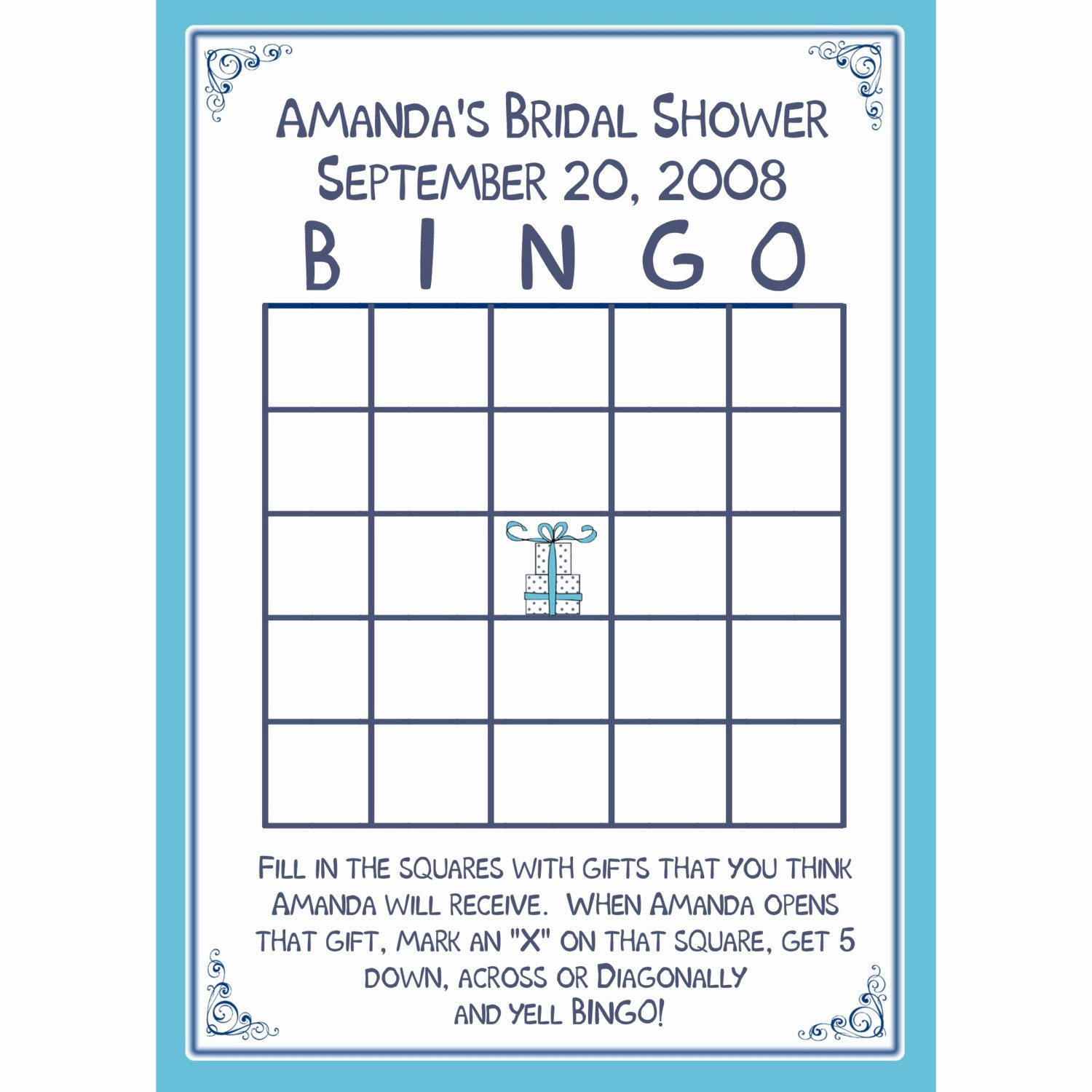 Bridal Shower Bingo Template Lovely 24 Bridal Shower Bingo Card Game Personalized