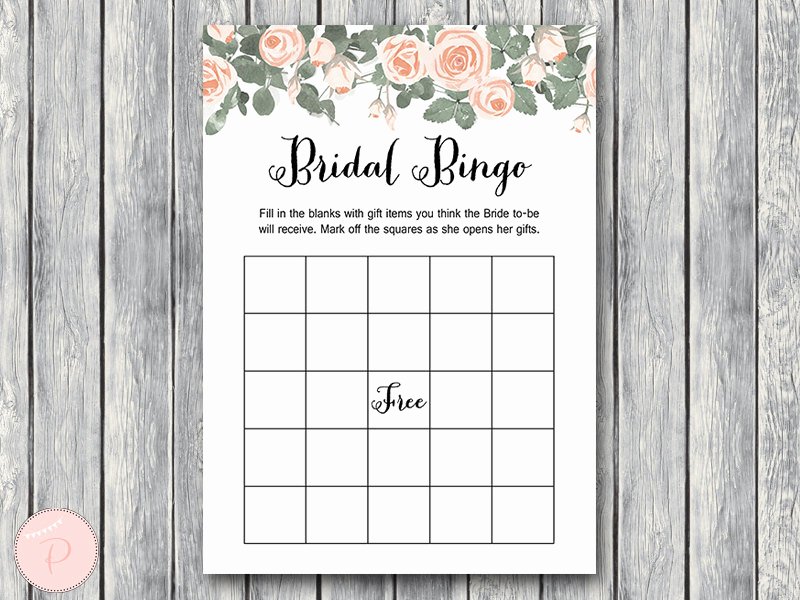 Bridal Shower Bingo Template New Pink Floral Bridal Shower Game Printable Bride &amp; Bows