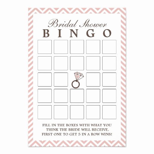 Bridal Shower Bingo Templates Beautiful Diamond Ring Pink Zigzag Bridal Shower Bingo Cards 3 5&quot; X