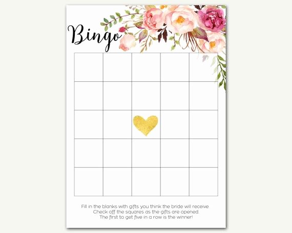 Bridal Shower Bingo Templates Fresh Bridal Shower Bingo Bingo Game Floral Bingo Bingo Cards