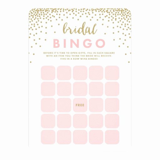 Bridal Shower Bingo Templates Inspirational Confetti Shower Bridal Bingo Cards