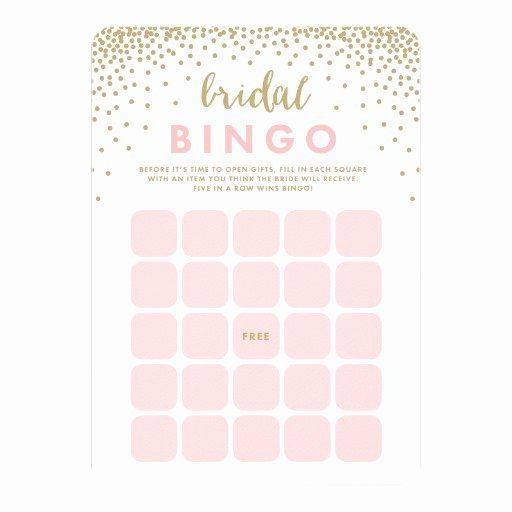 Bridal Shower Bingo Templates Inspirational Confetti Shower Bridal Bingo Cards