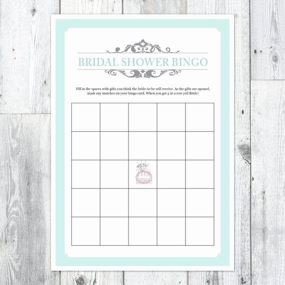 Bridal Shower Bingo Templates New Items Similar to Bridal Shower Bingo Printable Card On Etsy