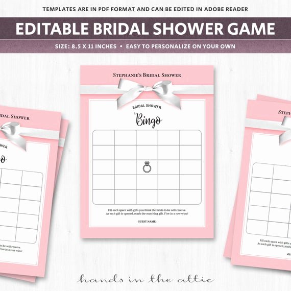 Bridal Shower Bingo Templates Unique Wedding Shower Bingo Board Blank Bingo Cards Bridal