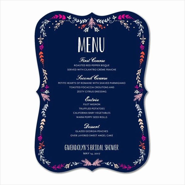 Bridal Shower Menu Template Beautiful 5 Bridal Shower Menu Templates Free Psd Vector Eps Ai