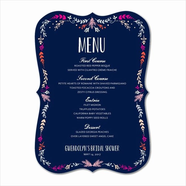 Bridal Shower Menu Template Beautiful 5 Bridal Shower Menu Templates Free Psd Vector Eps Ai