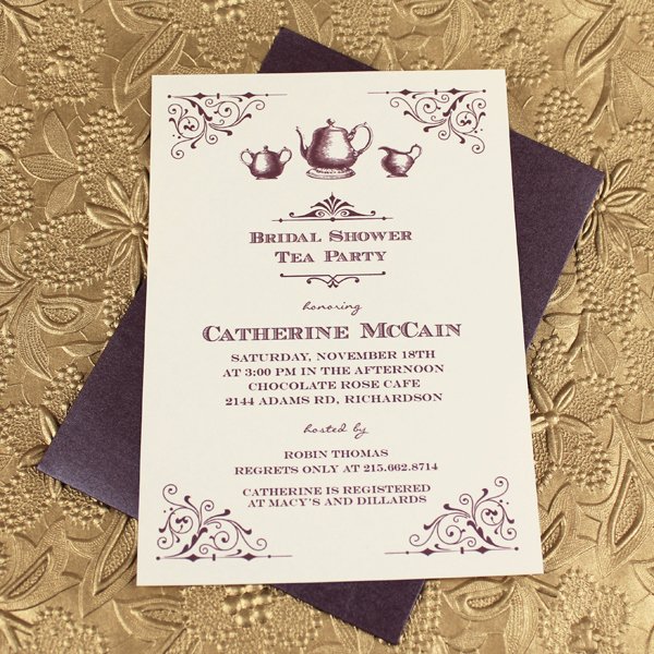 Bridal Shower Menu Template Beautiful Vintage Bridal Shower Tea Party Invitation Template