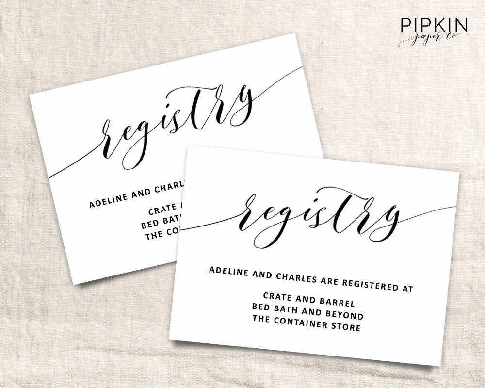 Bridesmaid Card Template Fresh Printable Wedding Registry Card Wedding Info Card Template