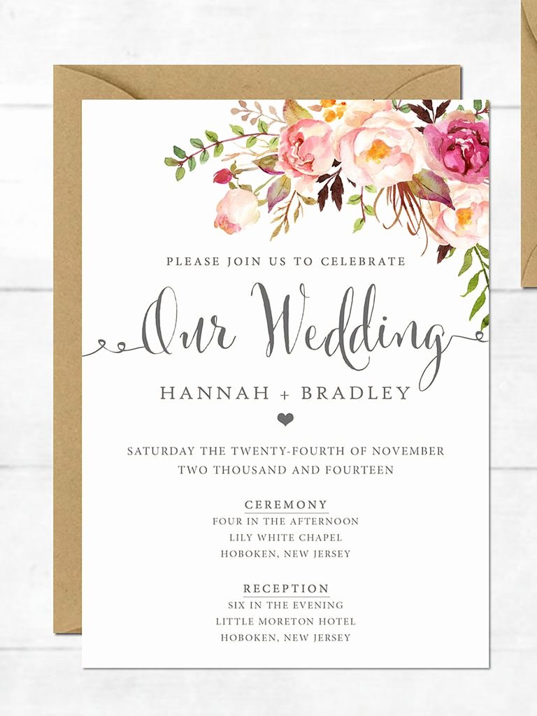 Bridesmaid Card Template Fresh Wedding Invitation Printable Wedding Invitation