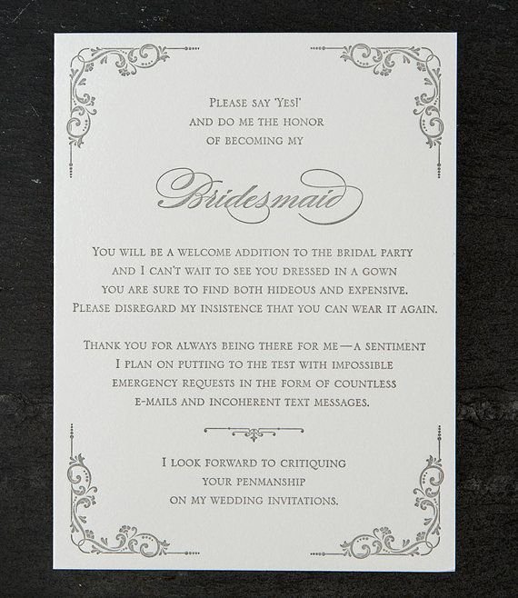 Bridesmaid Proposal Letter Elegant Our Favorite &quot;will You Be My Bridesmaid &quot; Cards