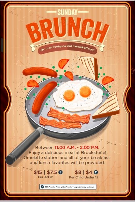 Brunch Menu Templates Awesome Sunday Brunch event Flyer Poster Template