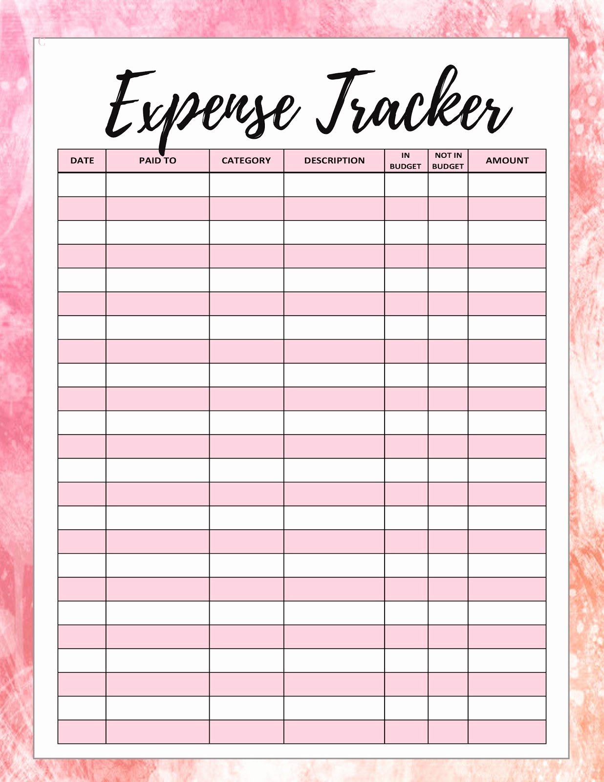 Budget Tracker Template Best Of Freebie Friday Printable Spending or Expense Tracker