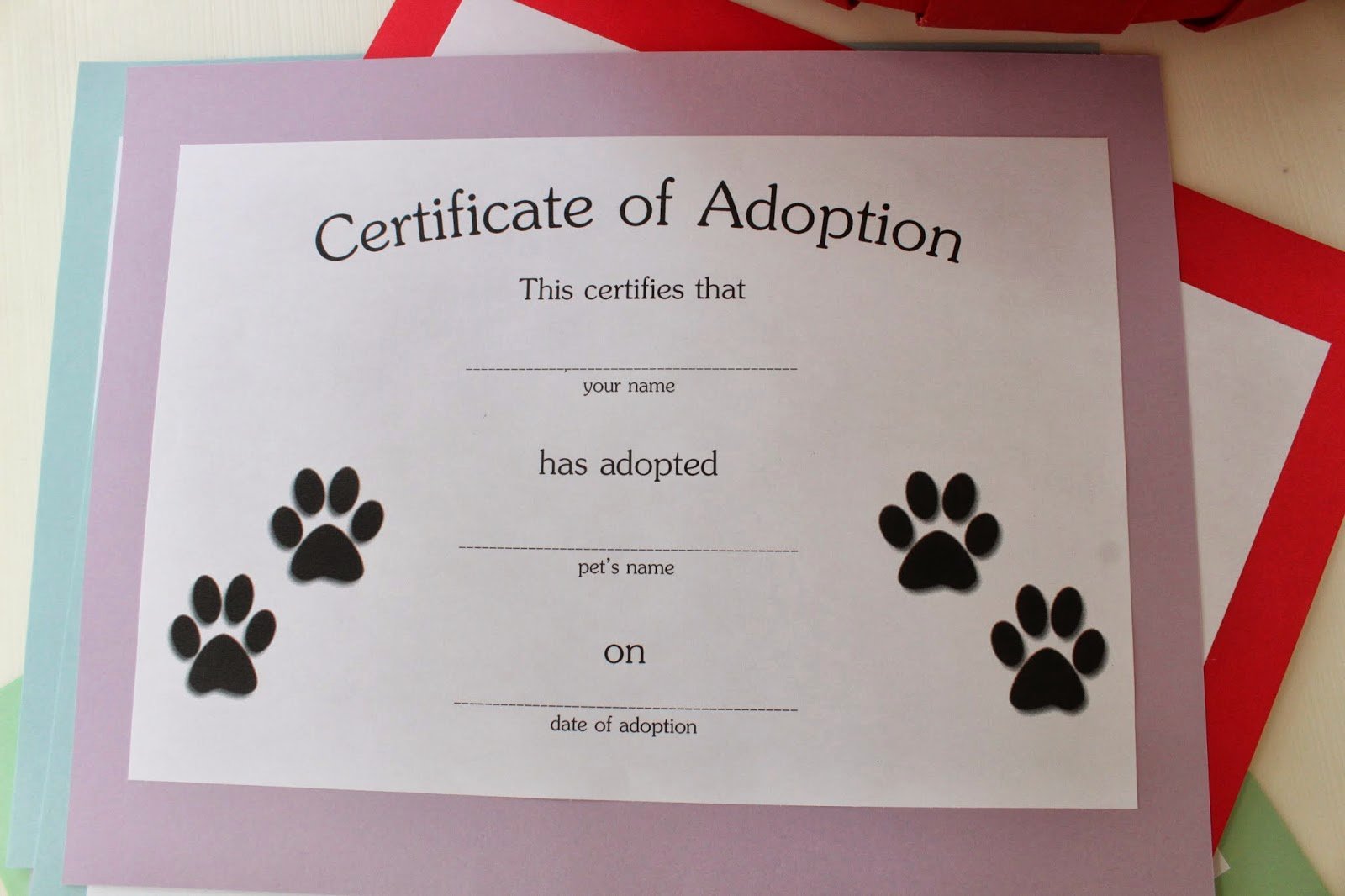 Build A Bear Birth Certificate Template Blank New Adoption Certificate for Cake Ideas and Designs