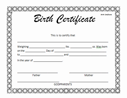 Build A Bear Birth Certificate Template Blank Unique Birth Certificate Template Microsoft Word Templates
