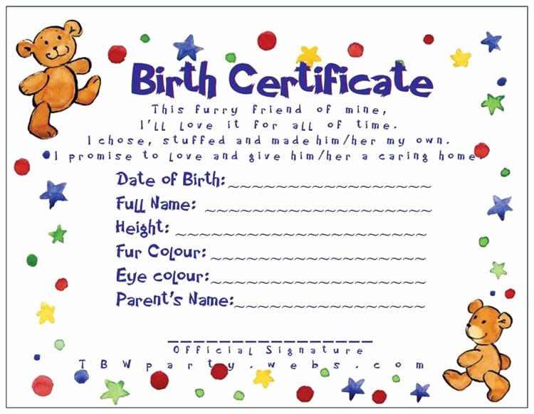 Build A Bear Birth Certificate Template Blank Unique Tbw Teddy Bear Workshop Parties Get Quote Party
