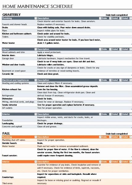 Building Maintenance Schedule Awesome Building Maintenance Schedule Template