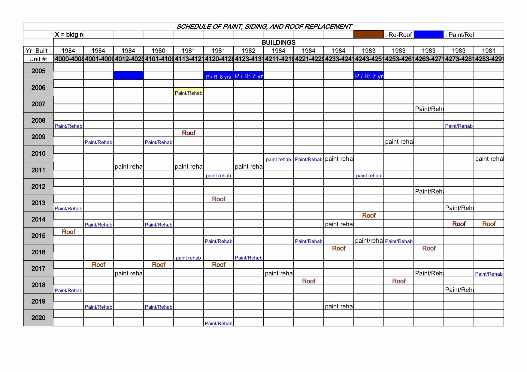 Building Maintenance Schedule Luxury Building Maintenance Schedule Template Excel Xlts