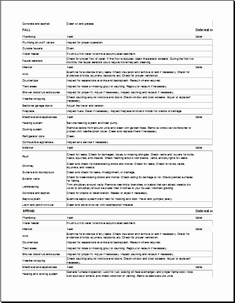 Building Maintenance Schedule Template Elegant Building Maintenance Checklist Template