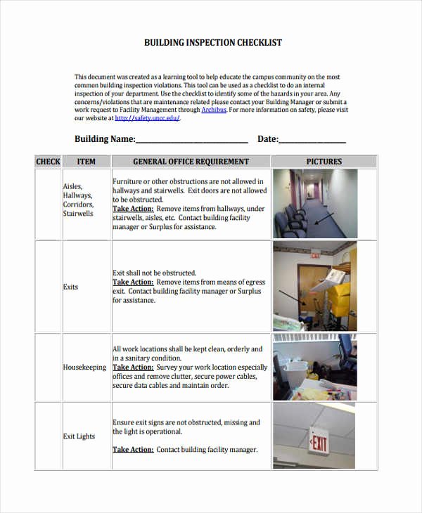 Building Maintenance Schedule Template Unique 8 Building Checklist Templates Pdf Word format