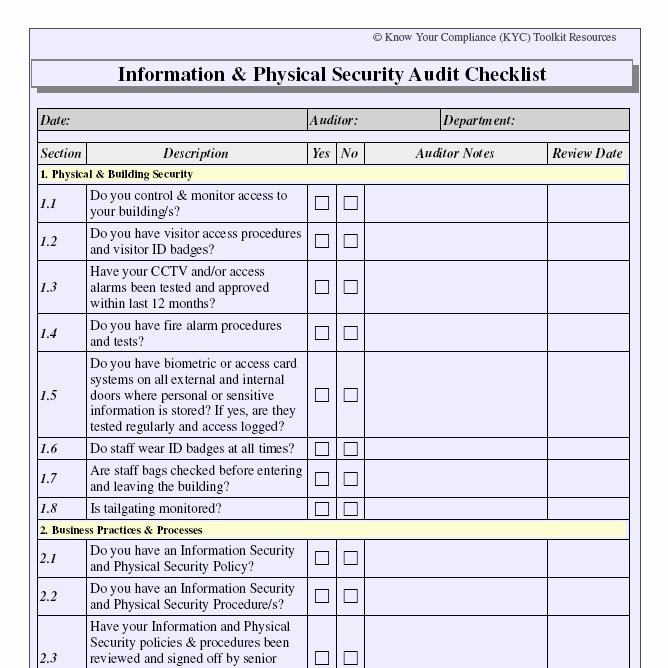 Building Security Checklist Awesome 28 Of Blank Security Checklist Template