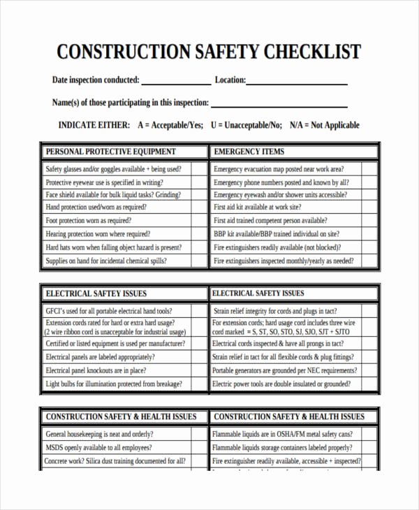 Building Security Checklist Template New 14 Safety Checklist Examples &amp; Samples Pdf Word